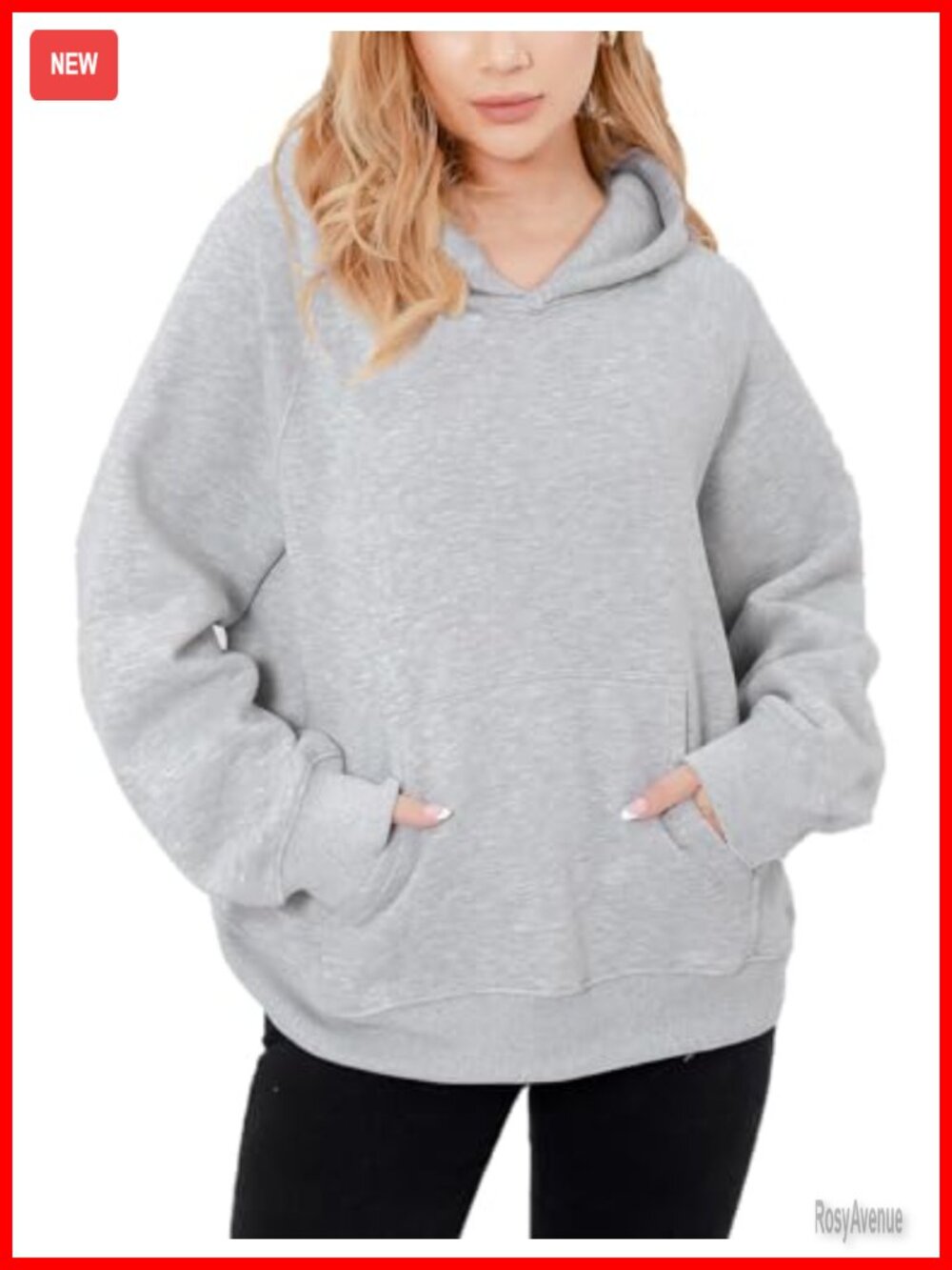 Women's Oversized Fleece Hoodie Pullover Loose Fit Basic Sweatshirt